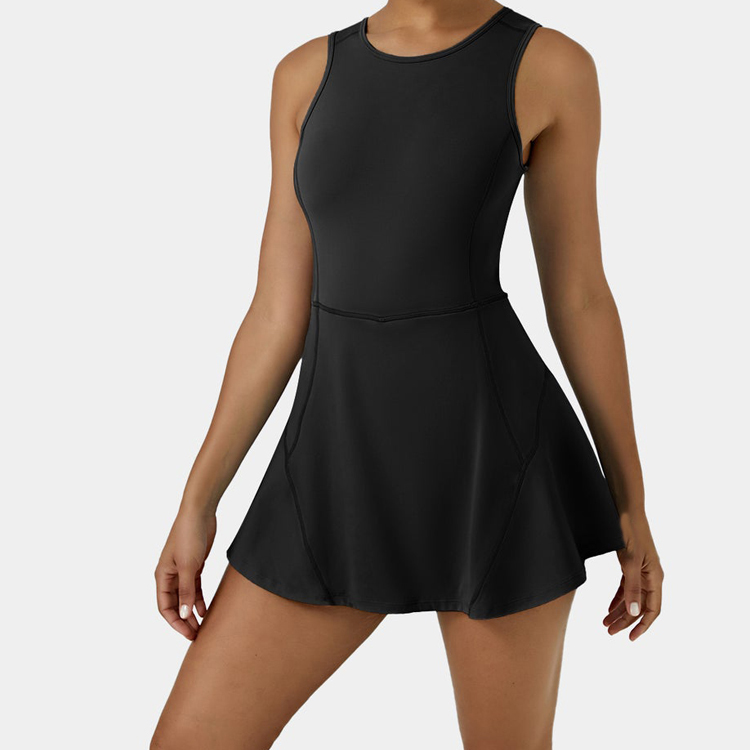 New Arrivals Custom Tennis Skirts U Back Flare Tennis Dress For Women With Lining detail pictures