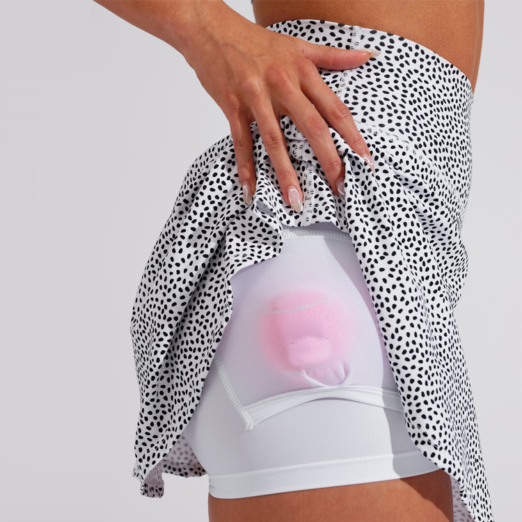 Custom High Quality Sublimated Printing Women Golf Skort 2 IN 1 Tennis Skirts detail pictures