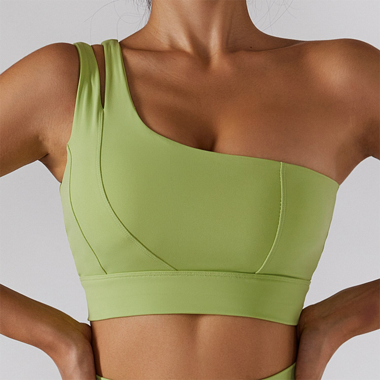 Custom High Quality Sexy One Shoulder Top Tennis Skirts Women Workout Fitness Gym Set detail pictures