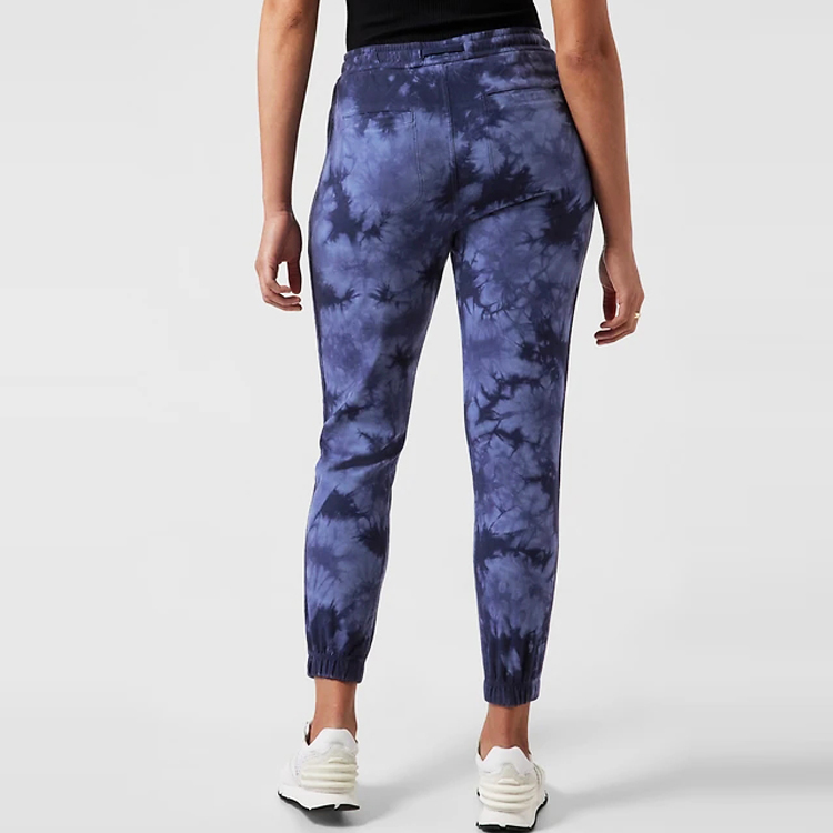 Custom Drawstring Waist Wholesale Workout Tie Dye Cotton Jogger Pants For Women detail pictures