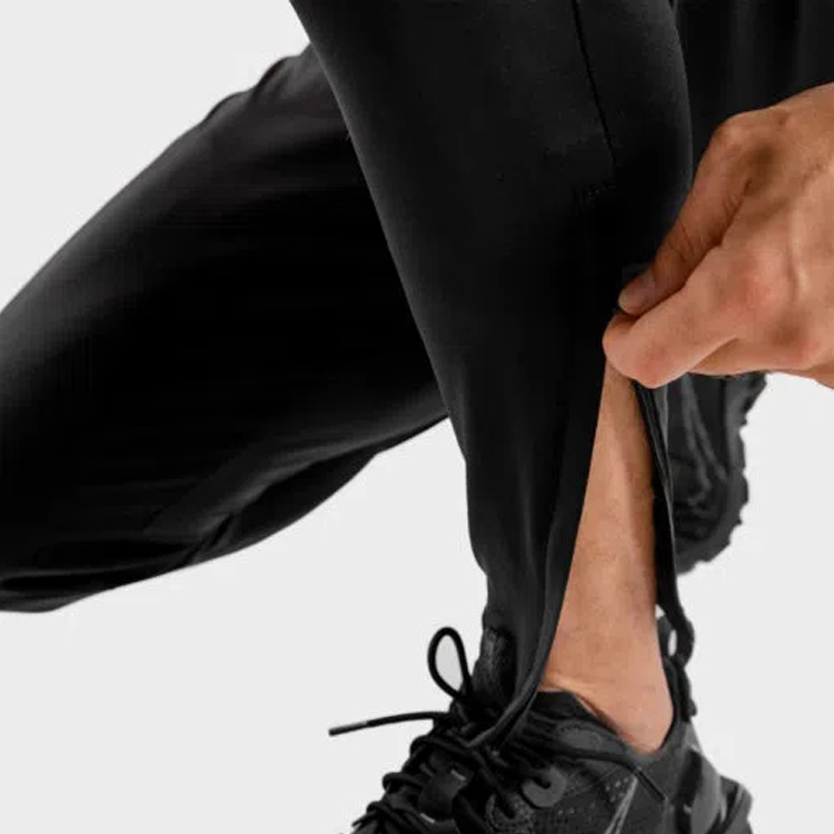 Top Quality Fitness Custom Gym Running Men Slim Fit Track Jogger Pants With Zipper Bottom detail pictures