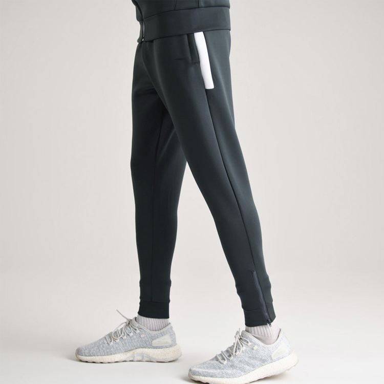 China Manufacturer Custom Logo Men Slim Fit Full Zipper Gym Jogging Tracksuit Sets detail pictures