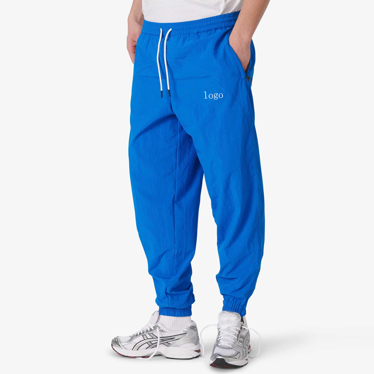 Lightweight Workout Custom Color Block Sports Gym Full Zip Nylon Tracksuits Set For Men detail pictures