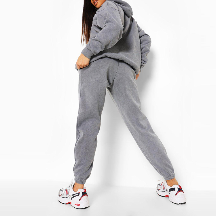 High Quality Heavy Weight 100%Cotton Workout Tracksuit Women Custom Sweatsuit detail pictures