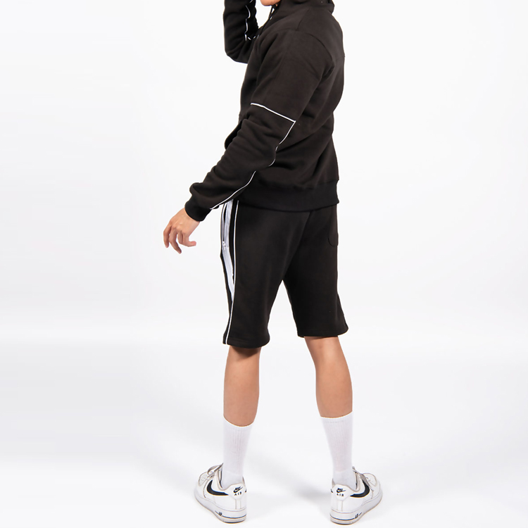 High Quality 2 Pieces Cotton Shorts Sets Blank Tracksuit Custom Logo For Men detail pictures