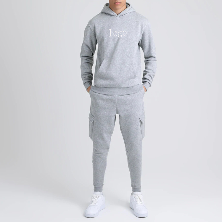 Wholesale Sport Running Custom Logo Mens Plain Track Sweatsuit Jogging Suits Sets detail pictures