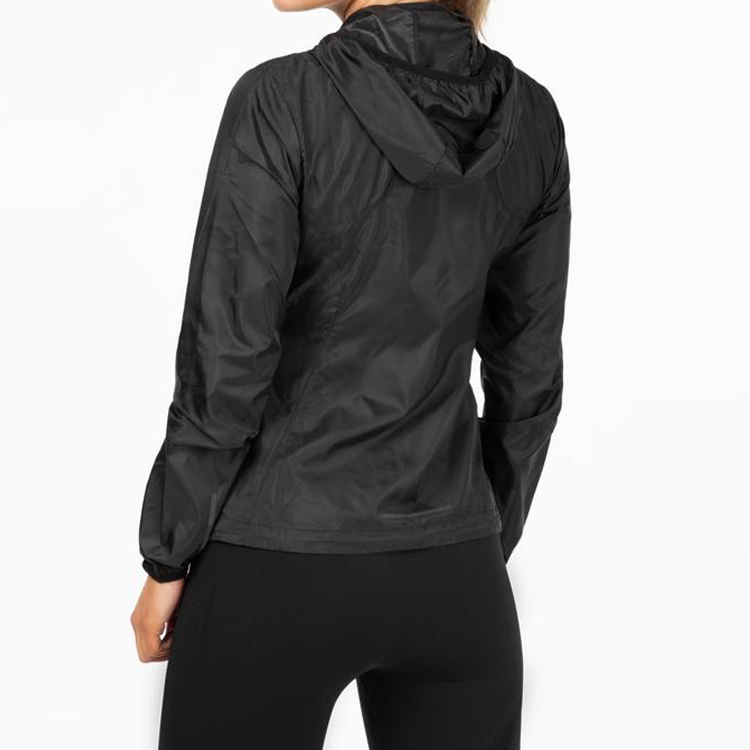 Lightweight 100% Nylon Windproof Outdoor Running Windbreaker Jacket For Women detail pictures