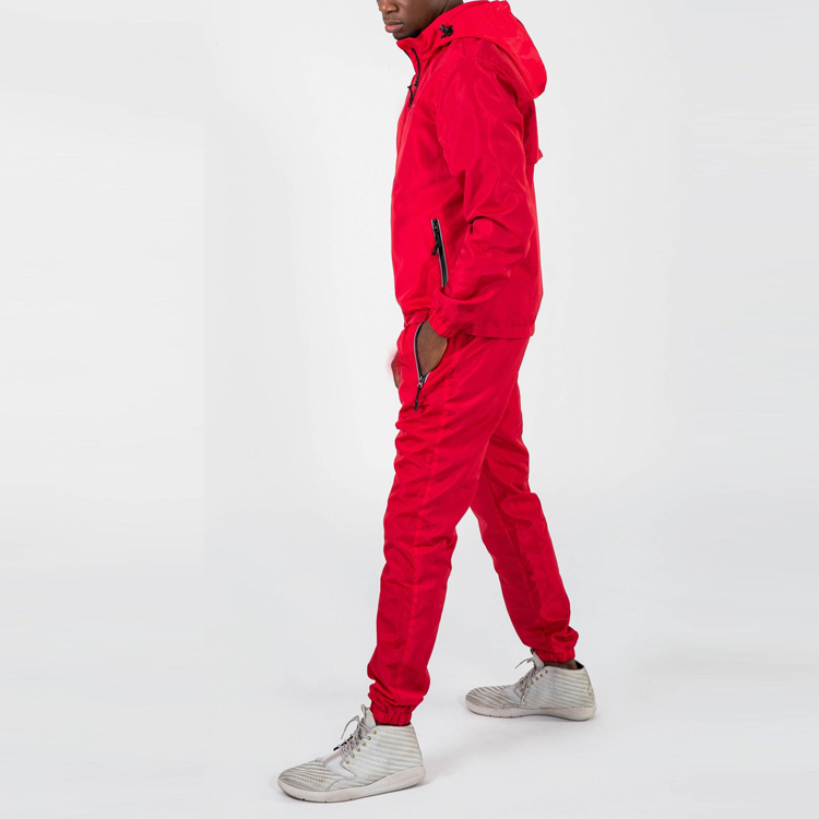 Lightweight Quick Dry Polyester Jogger Track Suit Windbreaker Tracksuit Set For Men detail pictures