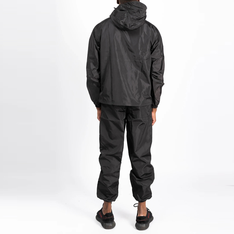 High Quality Front Quarter Zipper Track Jogging Set Men Nylon Windbreaker Tracksuit detail pictures
