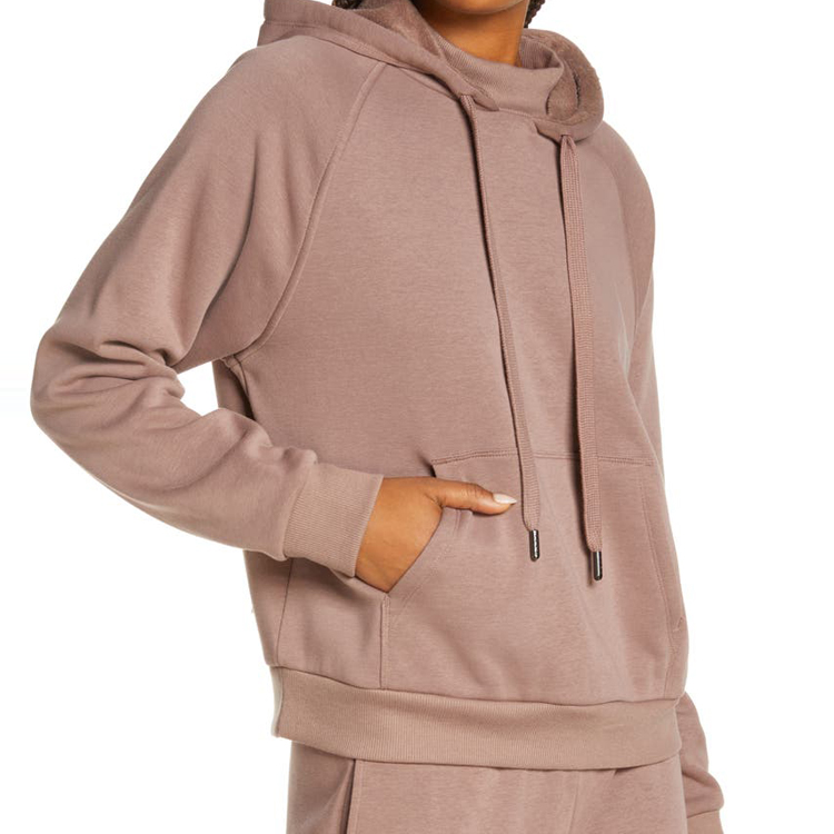 High Quality Plain Fitness Women Mock Neck Workout Pullovers Hoodies Custom Printed detail pictures