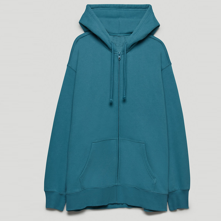 New Trendy Heavyweight Fleece Oversized Full Zip Up Custom Embroidery Hoodies For Women detail pictures