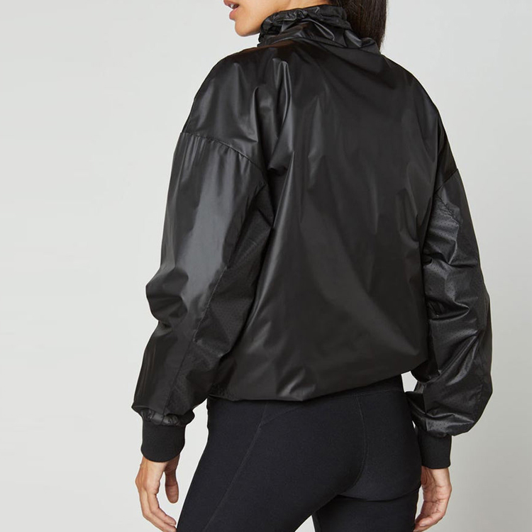 High Quality 100%Polyester Quarter Zipper Outdoor Windbreaker Gym Jacket For Women detail pictures