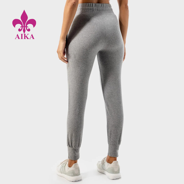 Top Quality Stretch Ladies Gym Zipper Pocket Sweat Pants Wholesale Slim Fit Joggers For Women detail pictures