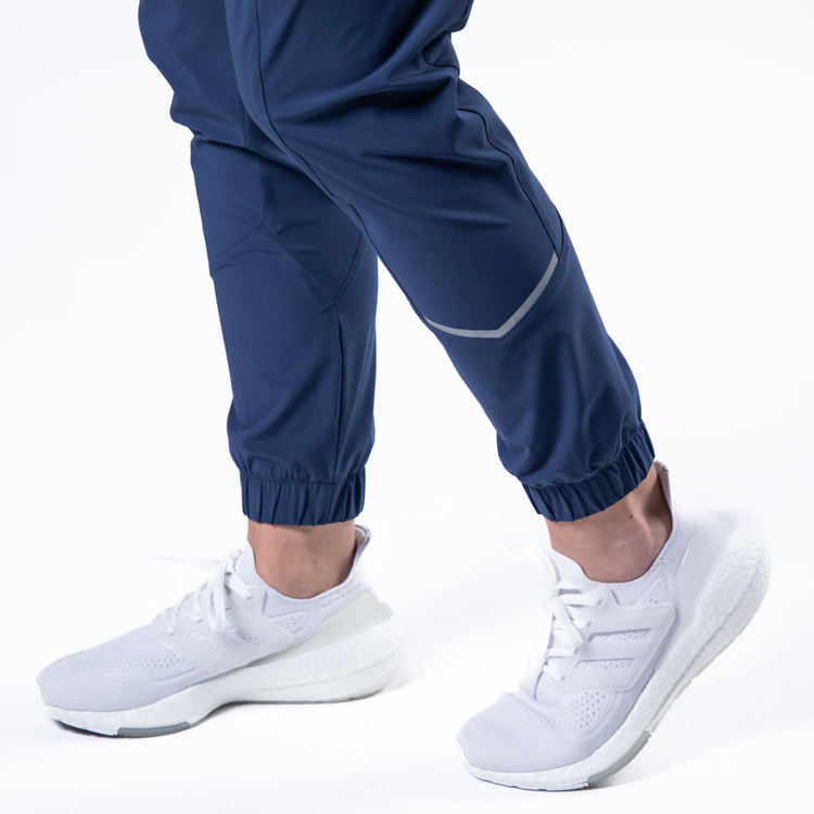Custom Nylon Track Pants Women Training Gym Windbreaker Joggers With Reflective Strip detail pictures
