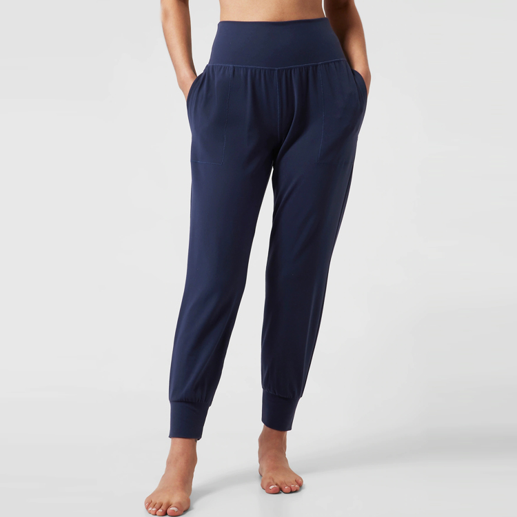 Custom Logo High Waist Ladies Sweatpants Women Sport Gym Joggers With Side Pocket detail pictures