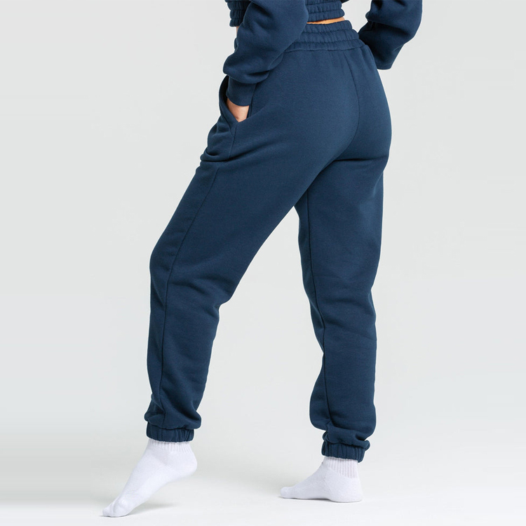 Soft French Terry Cotton Drawstring Waist Loose Fit Sweat Pants Custom Women Joggers detail pictures