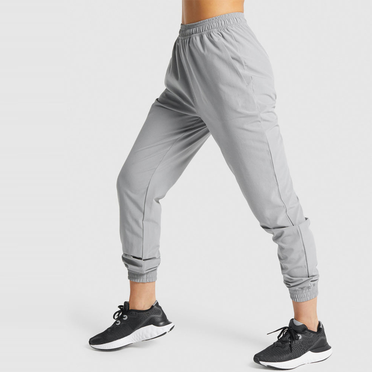 High Quality Stretchable Elastic Waist Women Custom Gym Tapered Sports Jogger Pants detail pictures