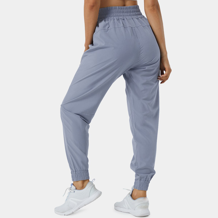 Wholesale Lightweight Elastic Waist Fitness Sports Nylon Jogger Track Pants For Women detail pictures