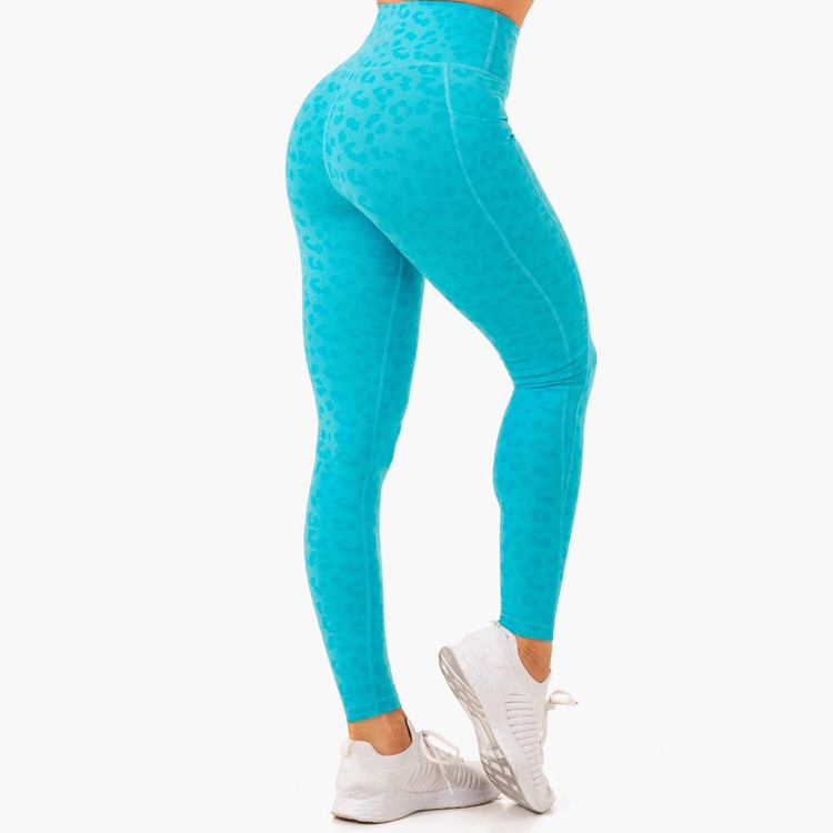 Wholesale High Stretch Sublimated Printing High Waist Pocket Yoga Legging Pants For Women detail pictures