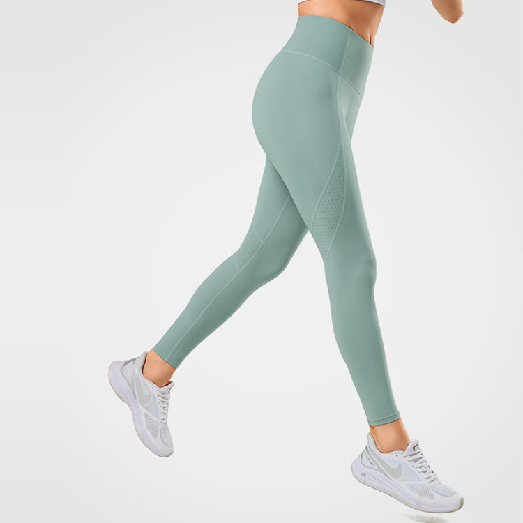 Wholesale Custom High Waist Airhole Running Women Yoga Sports Leggings Gym Tights detail pictures