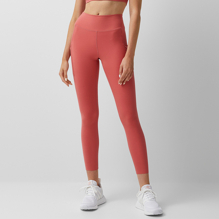 Hot Sell Four Way Stretch Custom High Waist Side Pocket Women Gym Yoga Leggings Tights detail pictures