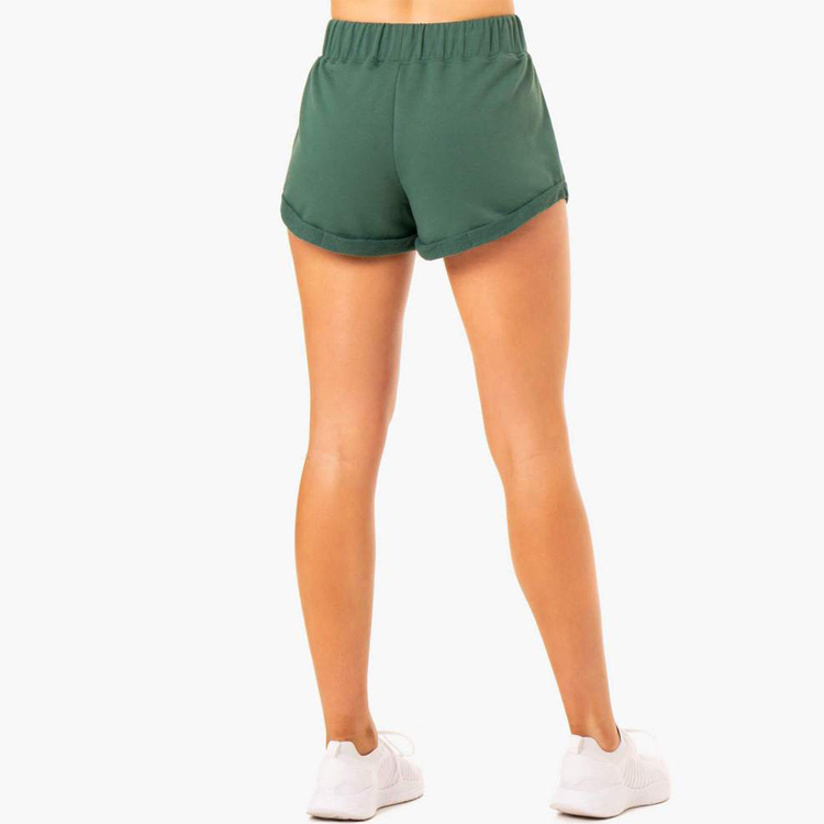 OEM Wholesale Active Fitness 60% Cotton 40% Polyester Women Workout Sweat Shorts detail pictures
