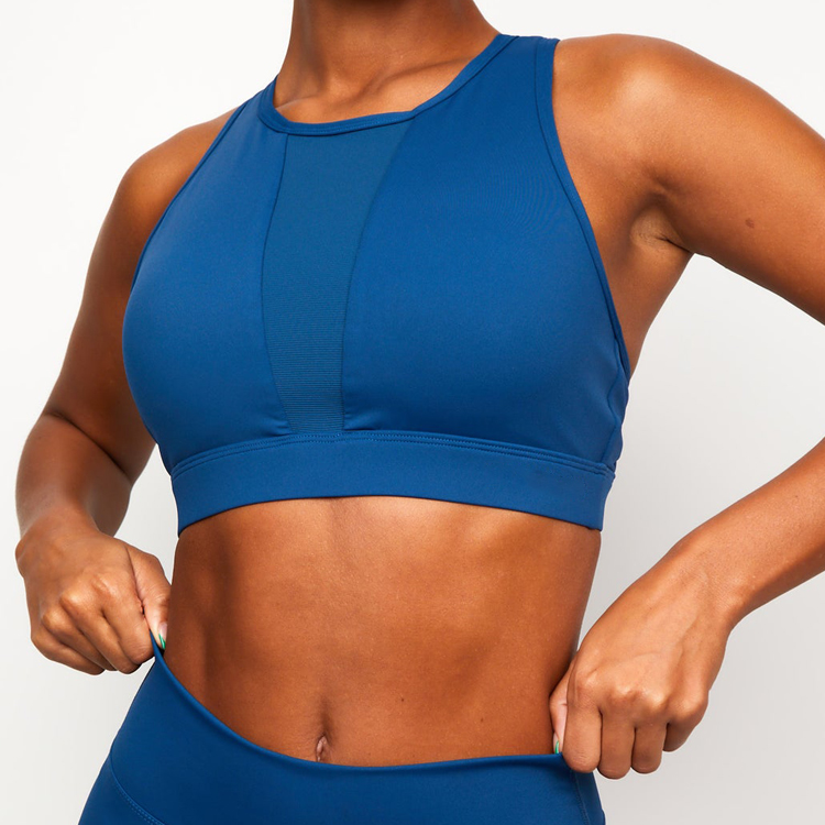 Four Way Stretch Custom Cross Over Spaghetti Strap Push Up Gym Yoga Bra For Women detail pictures