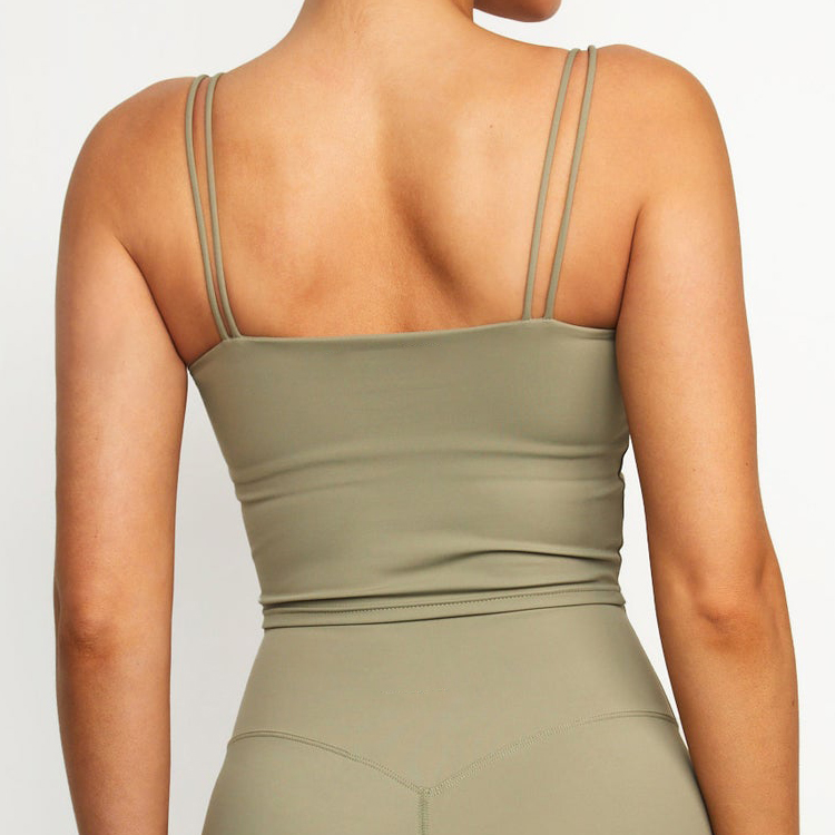 Wholesale Sweat Wicking Custom Gym Fitness Long Line Women Crop Sports Bra detail pictures