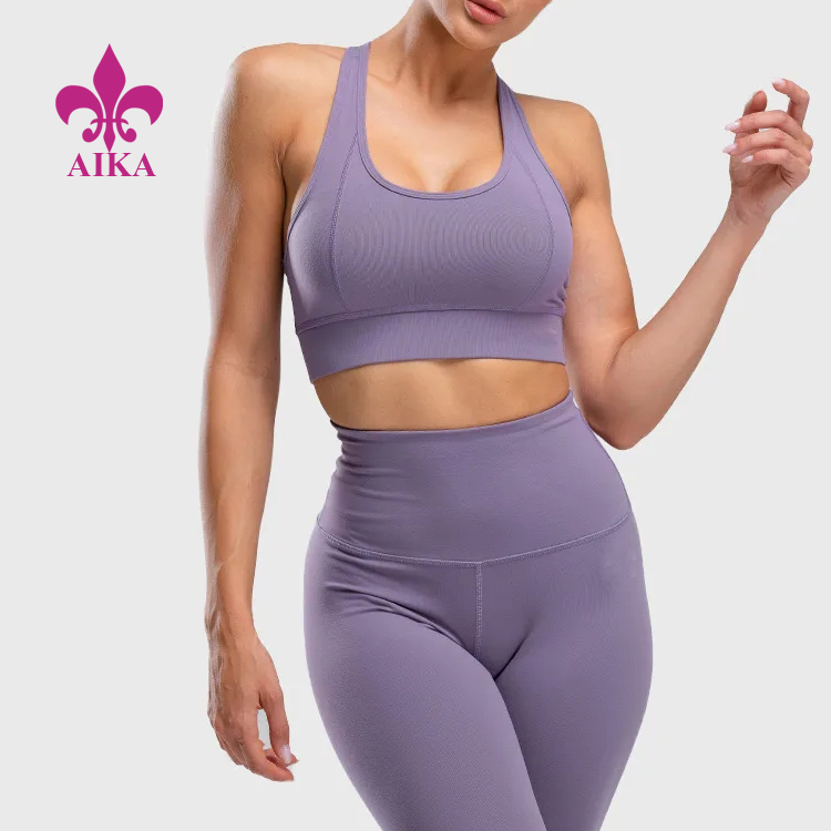 Factory Price High Quality Removable Padded Racer Back Custom Logo Women Yoga Sports Bra