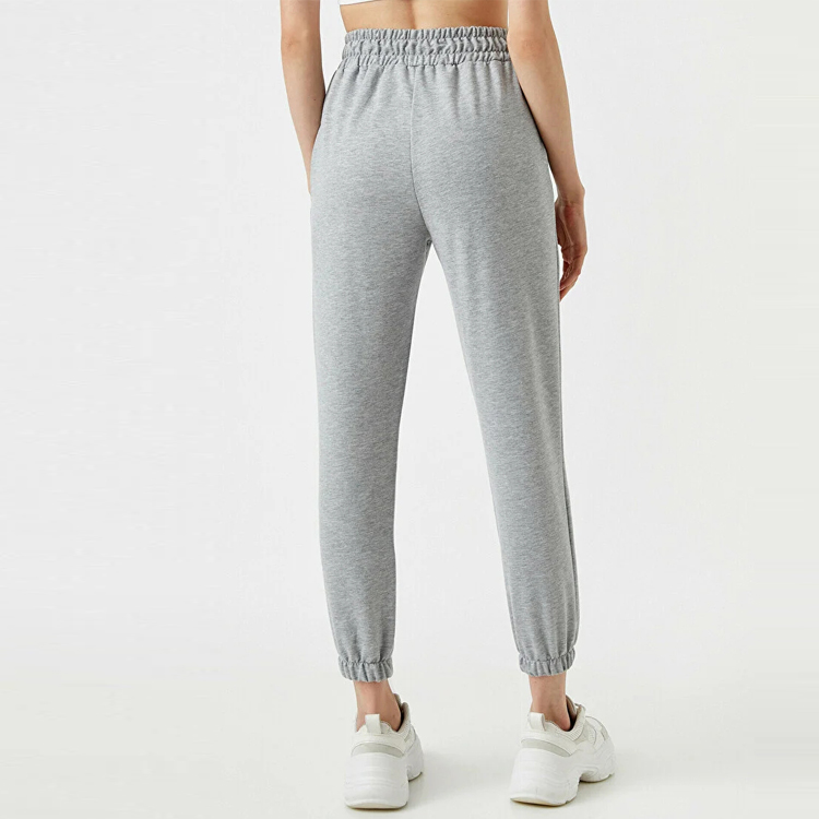 Hot Sell Skinny Slim Fit Side Pocket Elastic Waist Women Cotton Jogging Sweatpants detail pictures