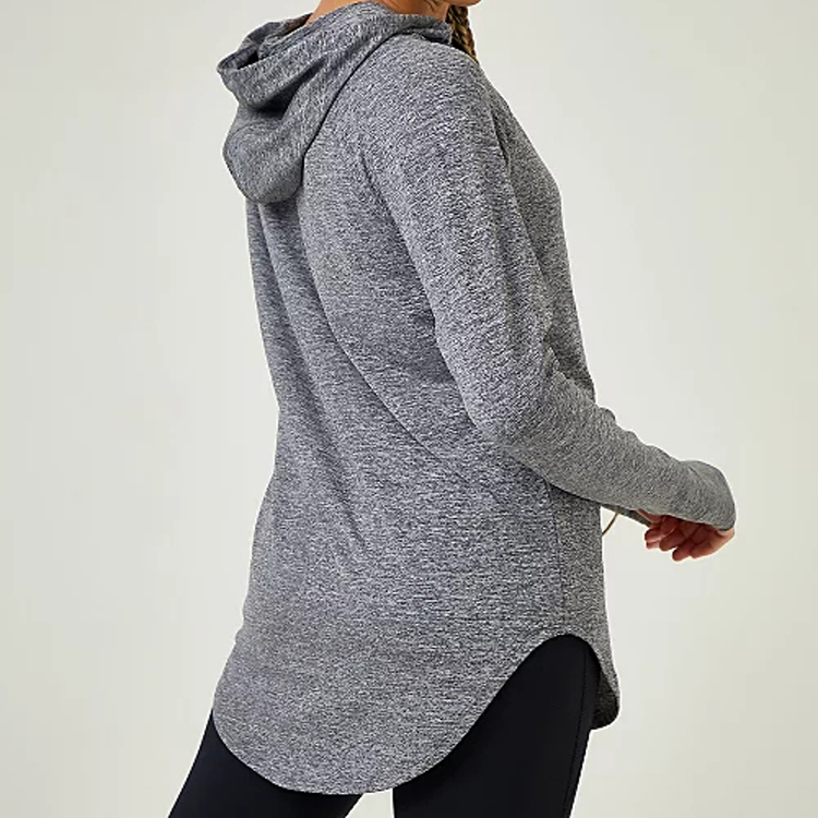 Quick Dry Lightweight Custom Logo Printing Women Long Sleeve Hoody Gym Plain T Shirts detail pictures