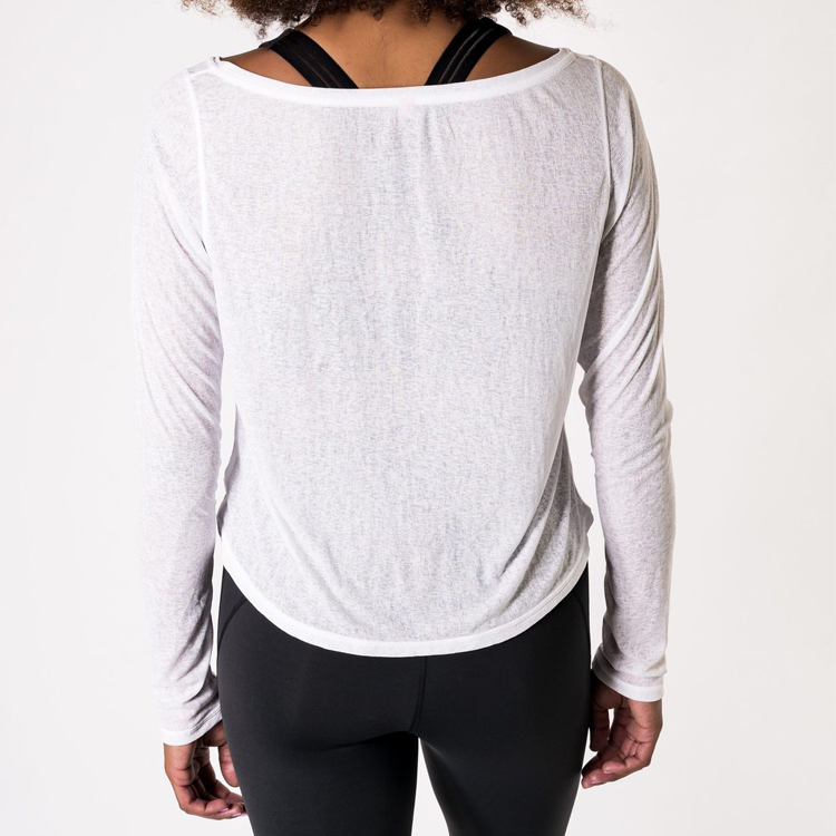 High Quality Breathable Athletic Plain Fitness Long Sleeve Women T Shirts Custom Printing detail pictures