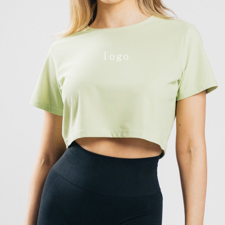 High Quality Soft Cotton Short Sleeve Blank Crop Plain T Shirt Custom Logo For Women
