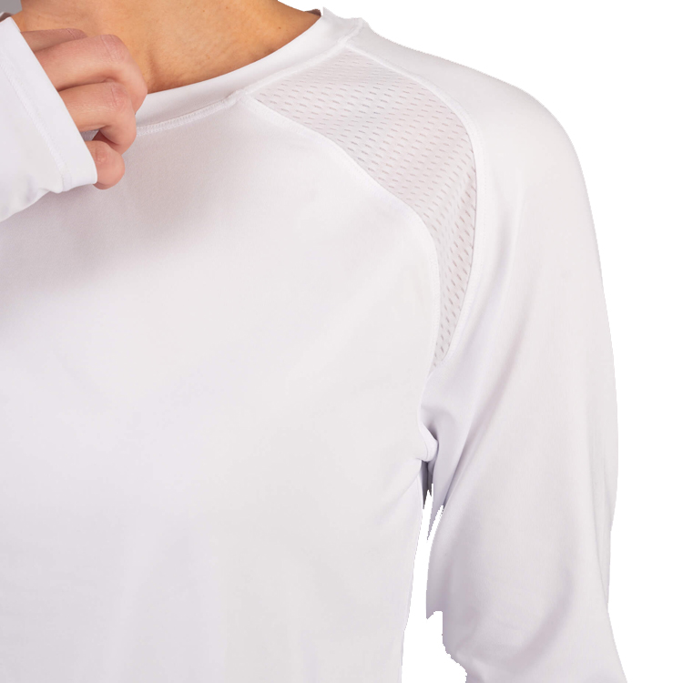 Fitness Workout Mesh Back Women Thumb Hole Long Sleeve Gym T Shirts Custom Printing detail pictures