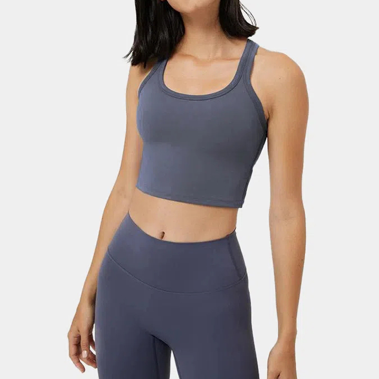 Custom Sportswear Lightweight Sweat-Wicking Racerback Yoga Gym Crop Tank Top For Women