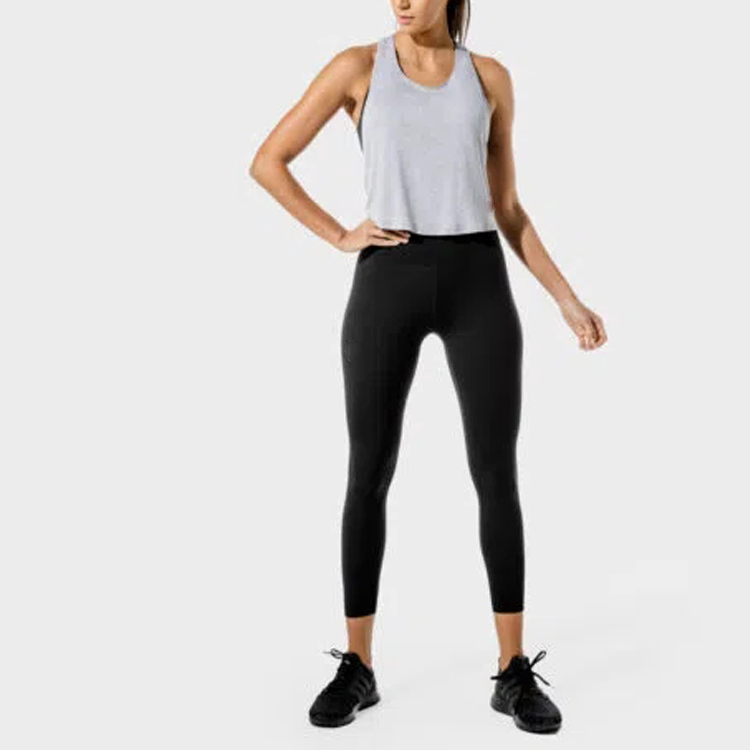 Wholesale Wrap Open Back Custom Printing Crop Gym Fitness Blank Tank Top For Women detail pictures