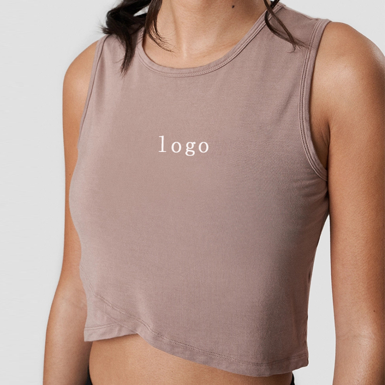 OEM Breathable Blank Sports Athletic Plain Women Crop Gym Tank Tops Custom Logo detail pictures