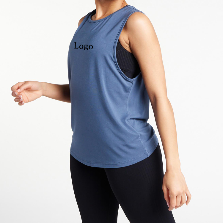 Ladies New Trendy Custom Logo Sweat Wicking Athletic Crossover Tank Top For Women detail pictures