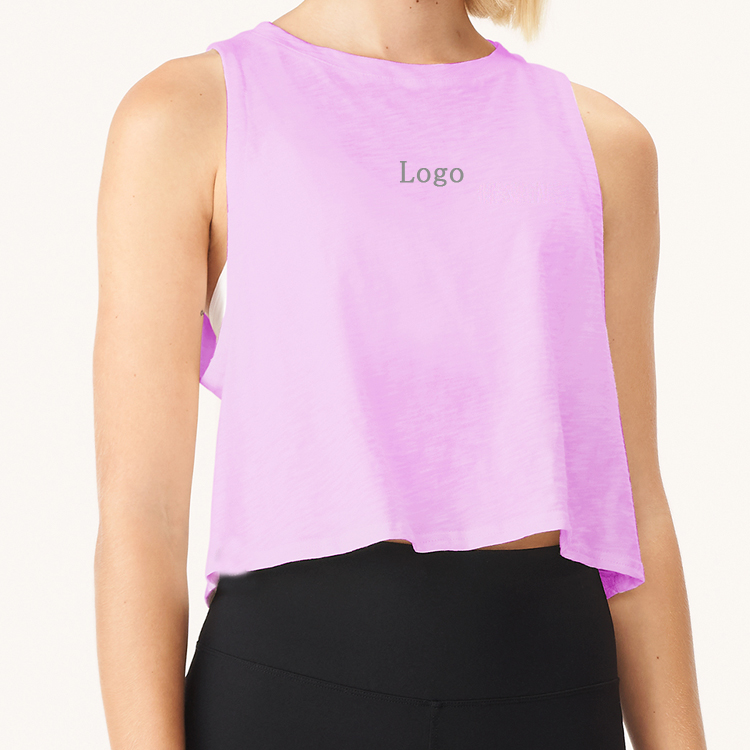 High Quality Stretchable Low Armhole Summer Gym Crop Tank Tops Custom Logo For Women detail pictures