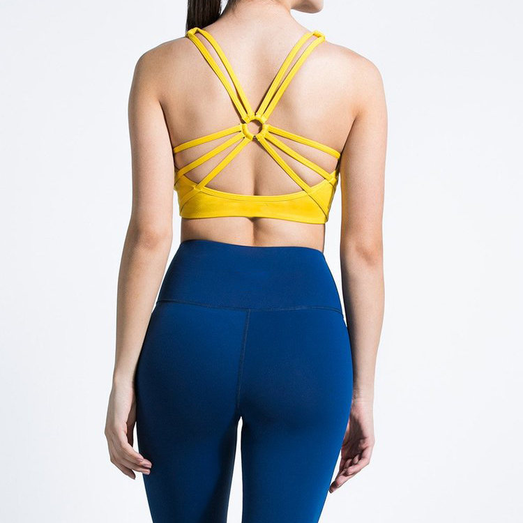 Wholesale Breathable Sexy Cross Back High Support Sports Yoga Bra Custom Printing For Women detail pictures