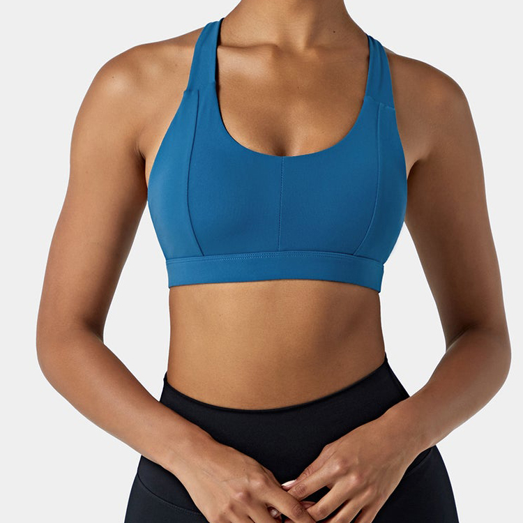 Ladies Four Way Stretch Nylon Custom Logo Y-Back Strap Yoga Sports Bra For Women