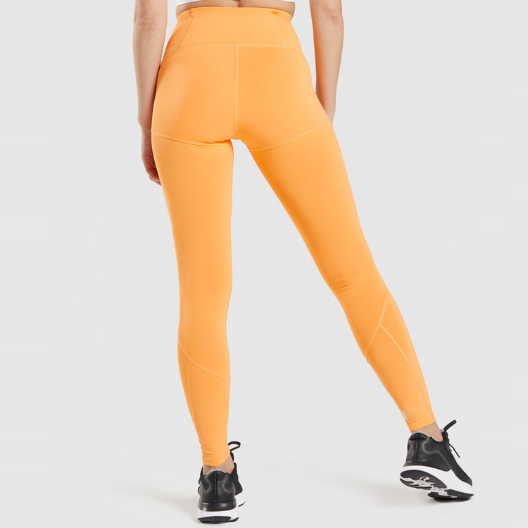 High Waist Mesh Panel No Front Seam Compression Gym Tights Yoga Pants Leggings For Women detail pictures