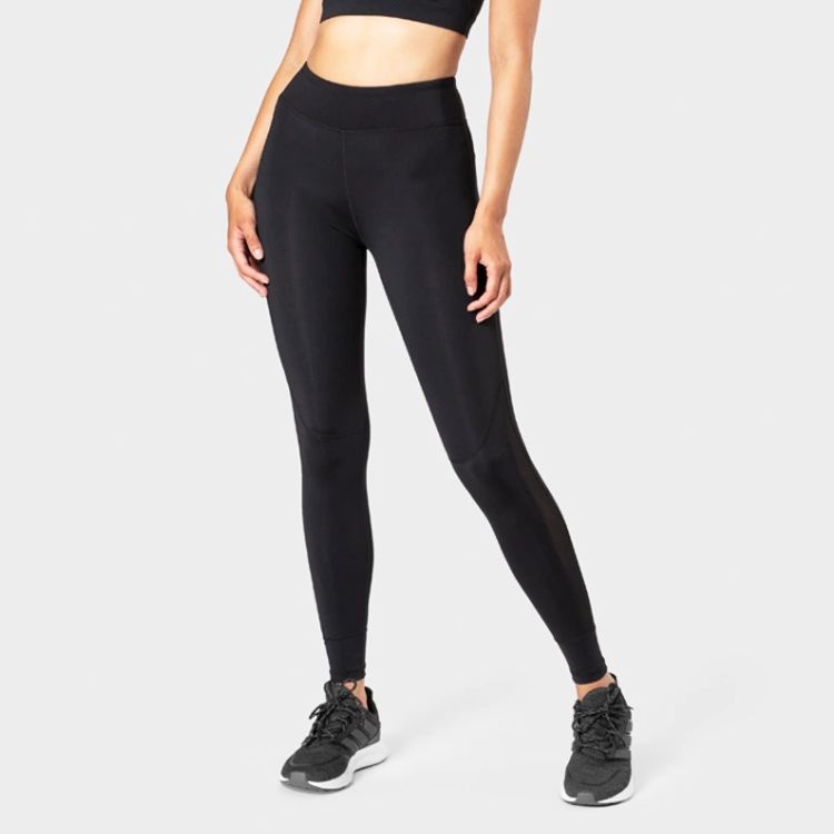 Wholesale Ladies Mesh Panel High Waist Workout Custom Yoga Legging Tights For Women detail pictures