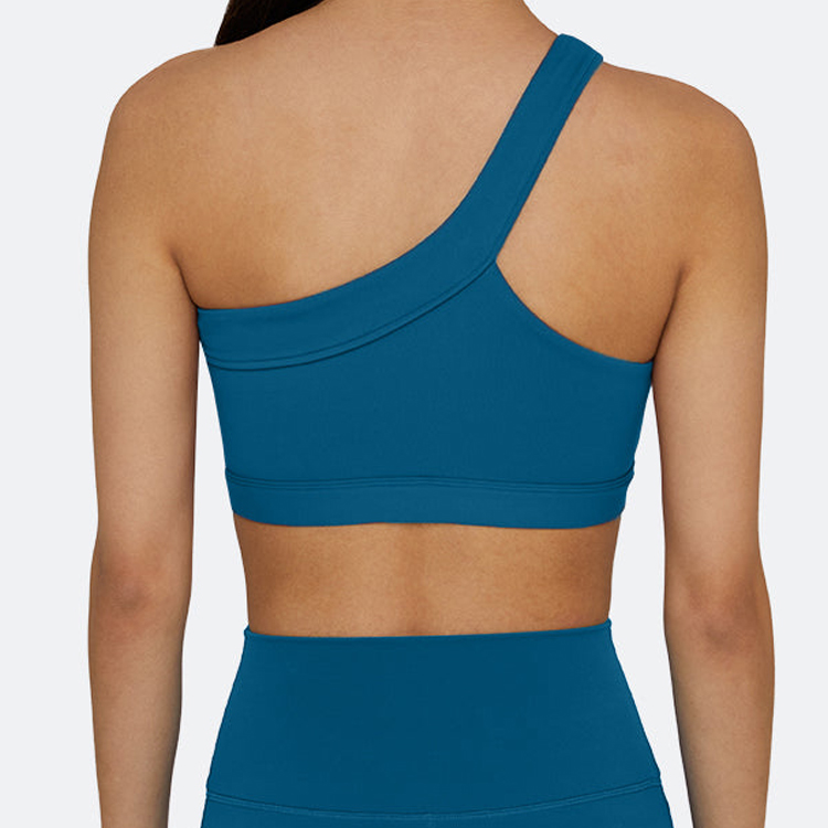 Wholesale Sexy Design High Stretch Custom Push Up One Shoulder Women Yoga Sports Bra detail pictures
