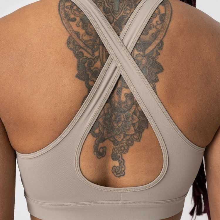 Athletic Fitness Push Up Cross Back Key Hole Custom Women Yoga Sports Bra detail pictures