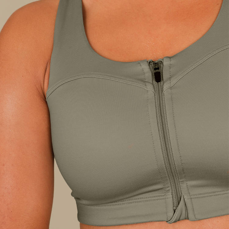 Ladies Four Way Stretch Custom Front Zip Up Push Up Fitness Yoga Bra For Women detail pictures