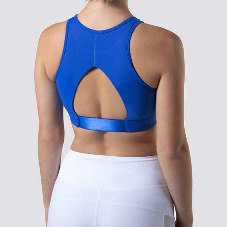 New Arrivals Lightweight Custom Back Key Hole High Neck Sports Yoga Bra For Women detail pictures