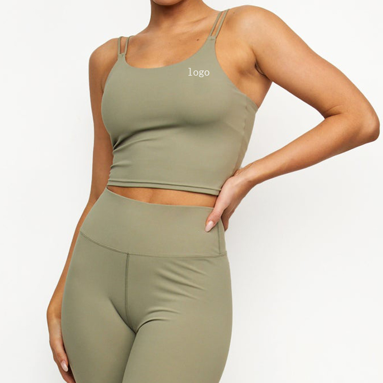 Wholesale Sweat Wicking Custom Gym Fitness Long Line Women Crop Sports Bra detail pictures