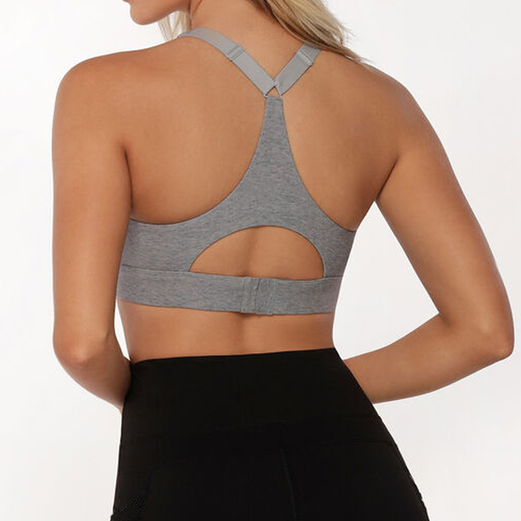High Stretch Back Key Hole Adjustable Straps Fitness Sports Yoga Bra For Women detail pictures
