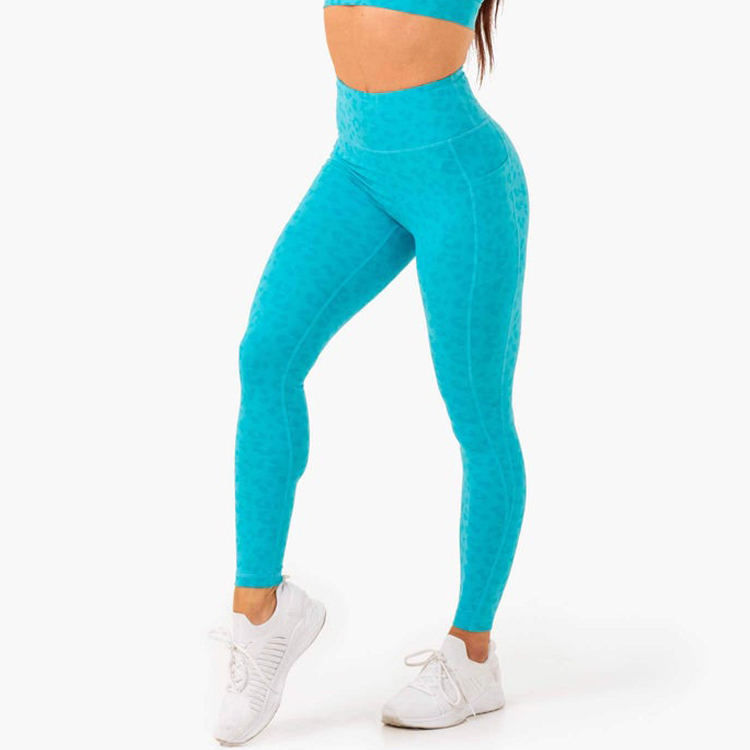 Wholesale High Stretch Sublimated Printing High Waist Pocket Yoga Legging Pants For Women detail pictures
